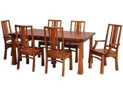 eastchester thick top table in michaels on cherry with adams chairs