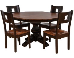 Kingsdale Single Pedestal Table in Toffee and Abby on Maple with Miami